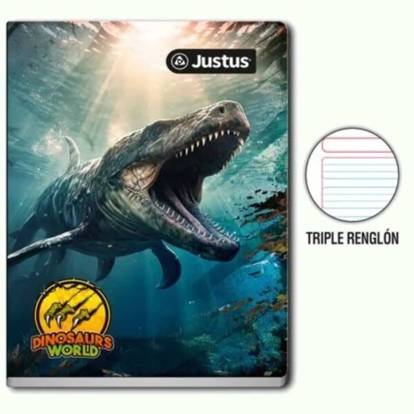 4 diseños únicos Hombre Cuaderno Triple renglón Justus 80 hojas - Imagen 4