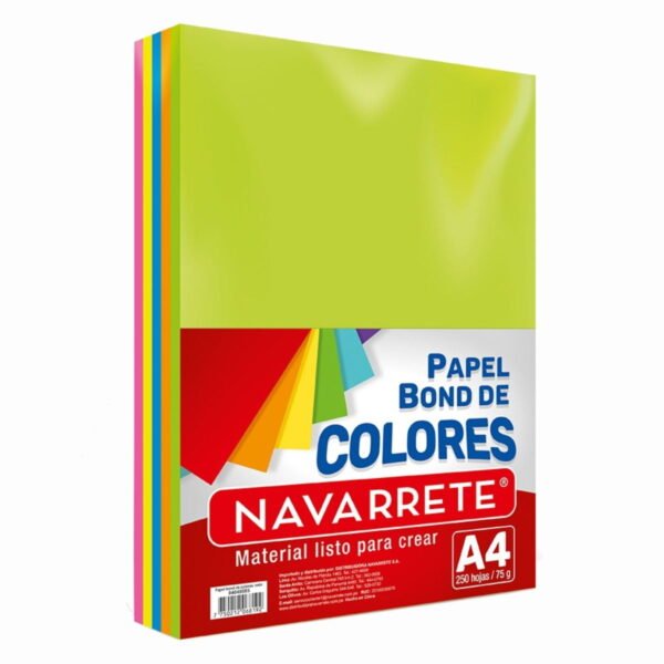 Papel bond de colores / 200 hojas / Navarrete